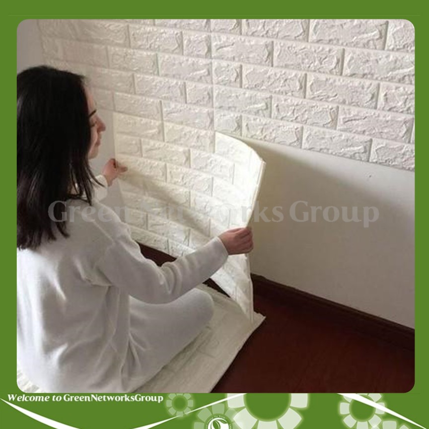 Xốp Dán Tường Giả Gạch 3D 70X77cm 3mm Greennetworks ( 1 Tấm )