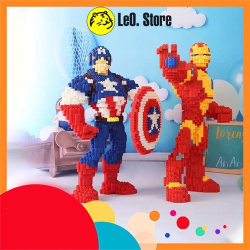 Lego 3D, Trò chơi trẻ em, Lắp ráp Biệt đội siêu anh hùng, siêu nhân Marvel size lớn