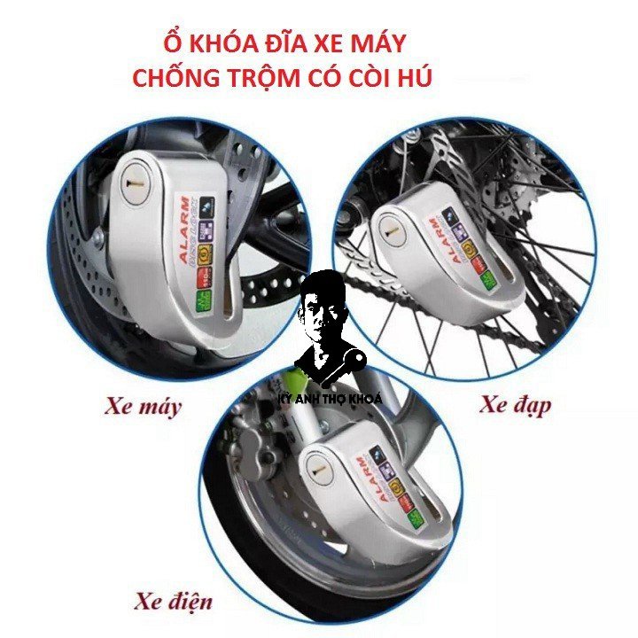 Khóa Đĩa Xe Máy Chống Trộm Có Còi Báo Động Alarm kỳ anh thợ khóa