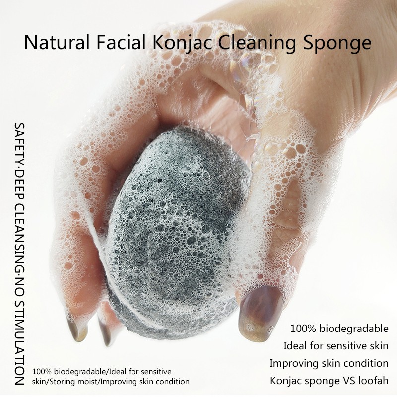 6Color Natural Konjac Konnyaku Facial Wash Cosmetic Puff Facial Cleaning Sponge Face Cleanse Washing Pad Facial Care Face Powder