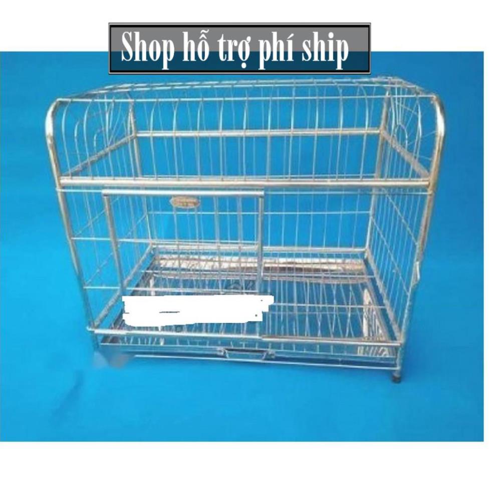 Chuồng chó mèo inox mái vòm và mái vuông Lồng inox xịn tặng kèm khay hứng inox