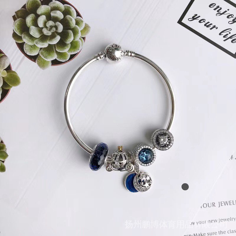 Vòng Tay Bạc 925 Trang Trí Hình Ngôi Sao Và Bí Ngô Phong Cách Pandora A3 as68 as3412