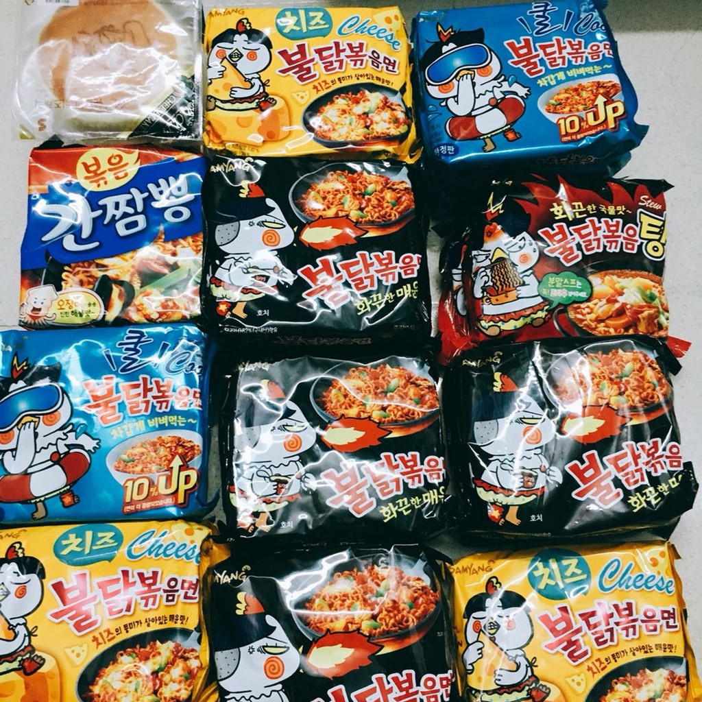 Mì cay Hàn Quốc, Mỳ cay Samyang combo 12 vị - ăn vặt Hà Nội giao hàng nhanh