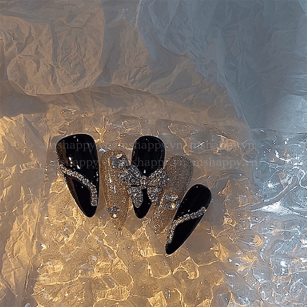 Móng Úp Nail Box thiết kế đính charm nơ mshappy.vn A009