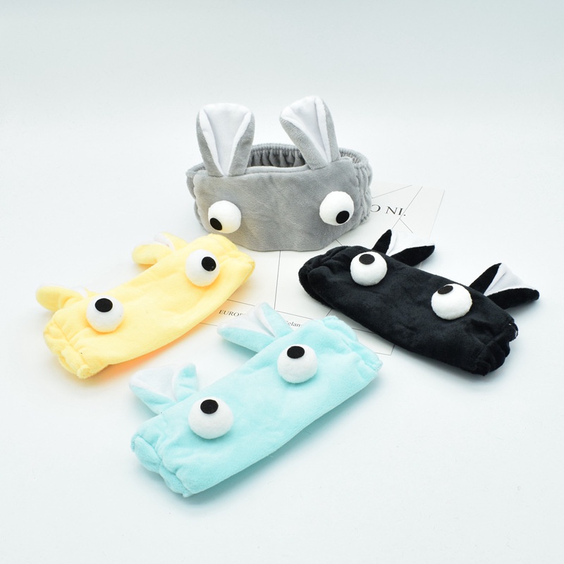 Băng đô rửa mặt / trang điểm phối tai thỏ/mắt lớn/mầm đậu xinh xắn kiểu Hàn Quốc cho nữ