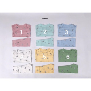 Bộ thun lạnh dai tay peekaboo cho bé trai bé gái size 6-18kg
