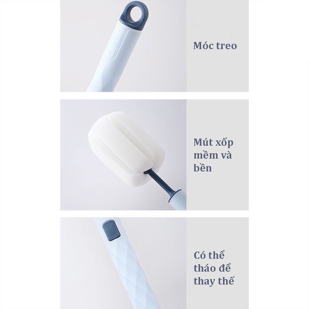 Cọ bọt biển rửa núm ti, bình sữa, ly, cốc cho bé