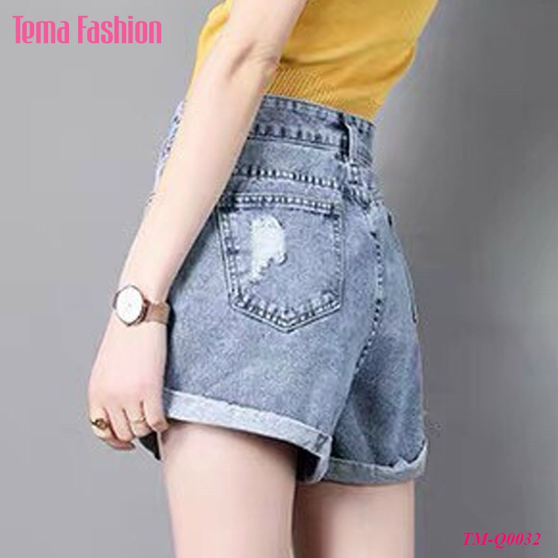 [Mã WASTMAY giảm 15% tối đa 30K đơn 150K] Quần short jean nữ TEMA - Quần short nữ jean cách điệu gấu xắn siêu đẹp | BigBuy360 - bigbuy360.vn