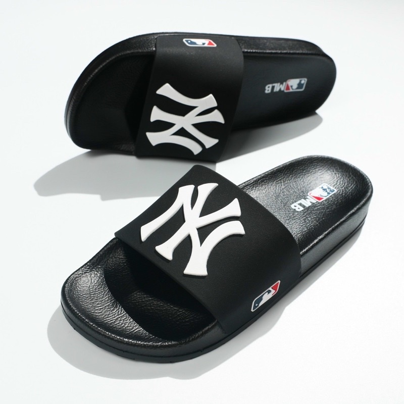 Dép quai ngang nam hình Mlb NY chữ nổi