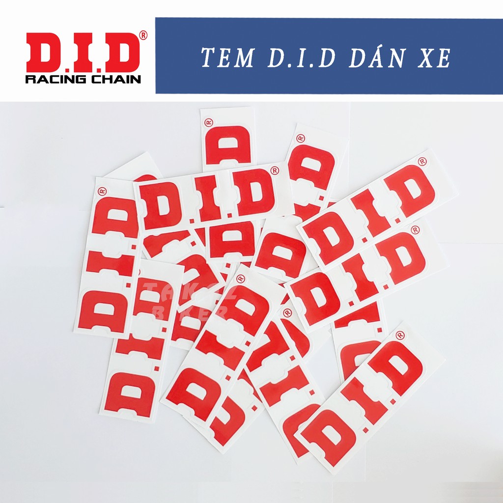 B1 Sticker Tem dán Xe - dán nón - dán trang trí  DID - Sticker Loại cao cấp Thái Lan  KM