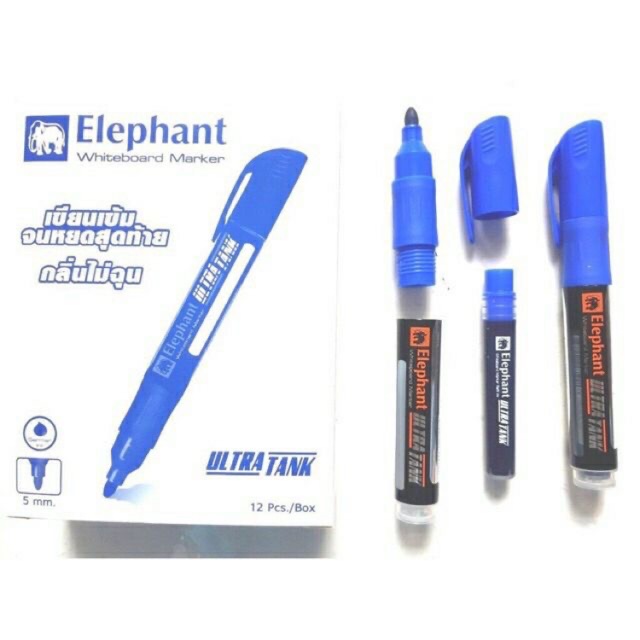 Hộp bút lông bảng,ống mực thay ELephant Thái Lan 12 cây