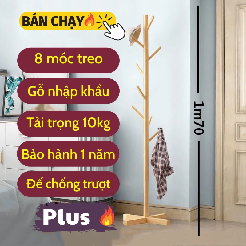 Giá Treo Quần Áo Cây Treo Đồ Gỗ Tự Nhiên Chắc Chắn KHO GIA DỤNG TRẦN PHÚ