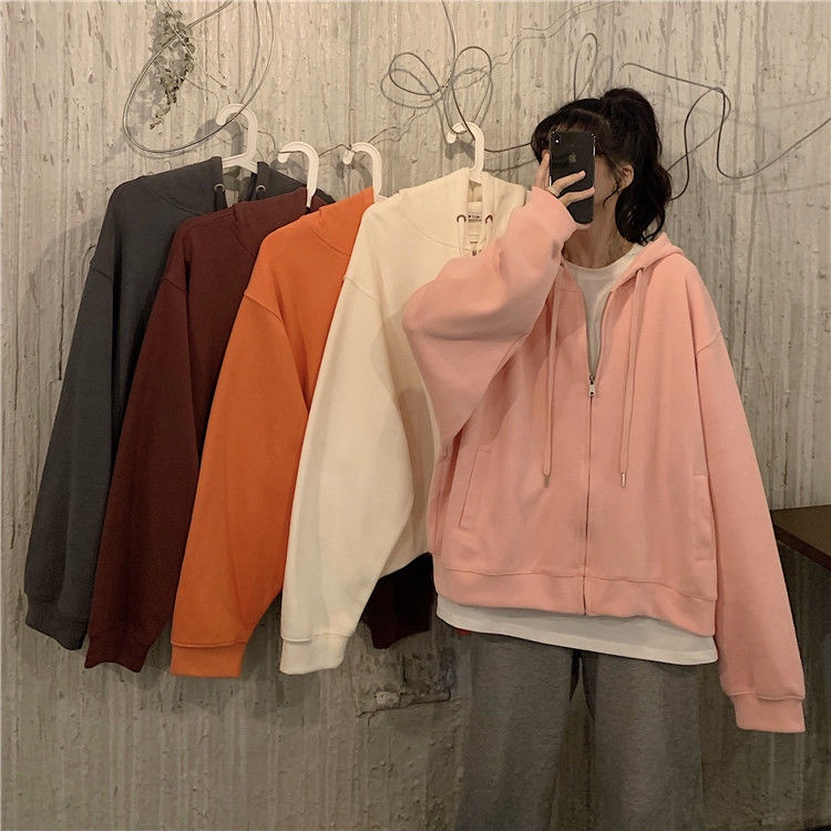 Áo Khoác Cardigan Có Mũ Trùm Dáng Rộng Phong Cách Hàn Quốc Tj199