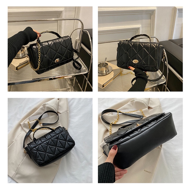Túi Xách JASMIN NOIR Tote Dây Đeo Xích In Họa Tiết Kẻ Sọc Thời Trang Cho Nữ