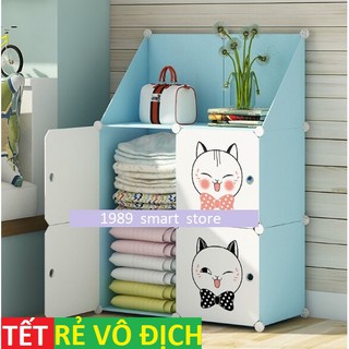 TỦ NHỰA LẮP RAP 4 Ô VÀ 2 KỆ GÓC TAM GIÁC ĐỂ ĐỒ ĐA NĂNG THÔNG MINH sâu 37cm ( chọn mẫu theo phân loại )