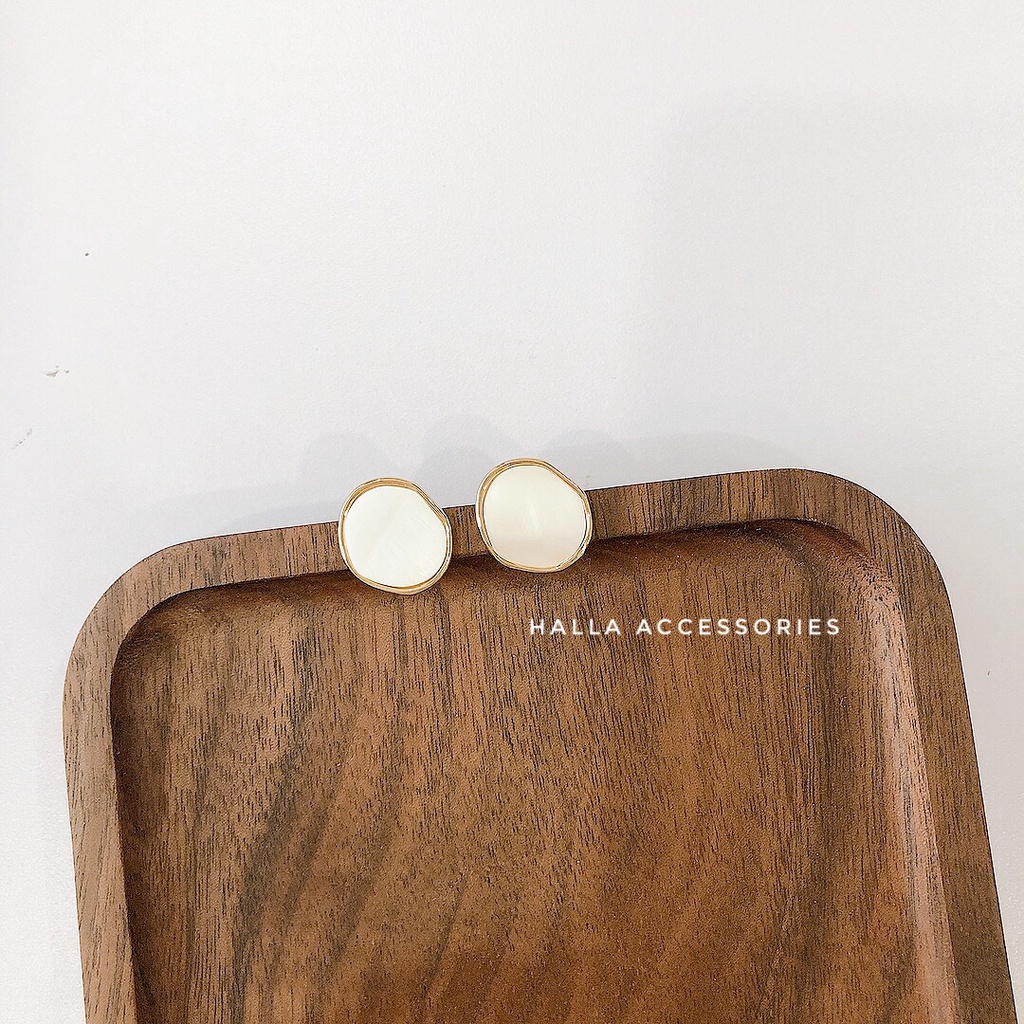 Khuyên tai chuôi bạc S925, phong cách Hàn Quốc sáng đẹp bền màu HALLA