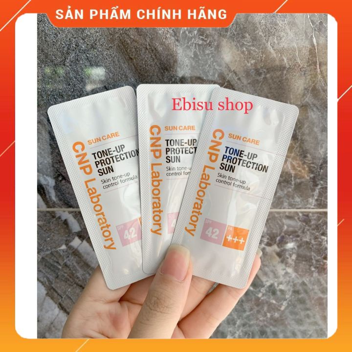 Gói kem chống nắng Tone-up Protection sun CNP Laboratory.