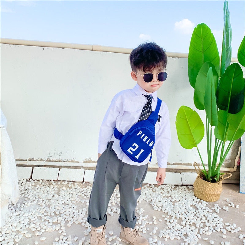 Túi Đeo Chéo Ngực Vải Canvas Mini Dễ Thương Phong Cách Hàn Quốc Cho Bé Trai Gái