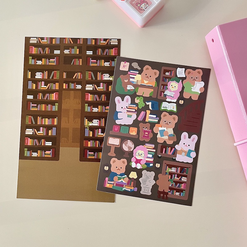 Sticker dán họa tiết quán cà phê đáng yêu DIY