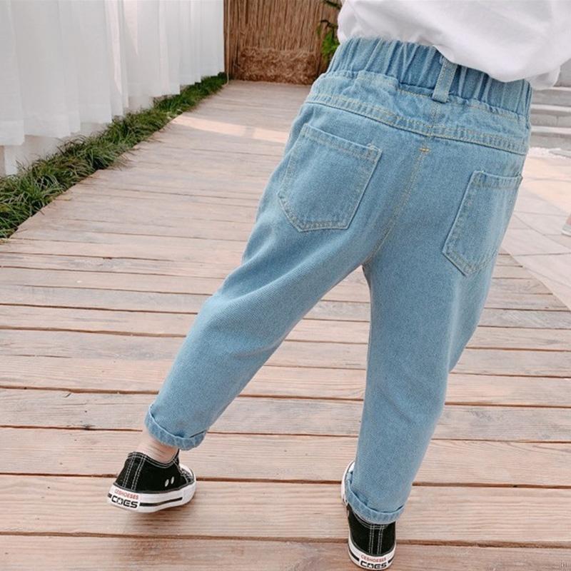 Quần Jeans Dài In Hình Hoạt Hình Đáng Yêu Cho Bé Gái