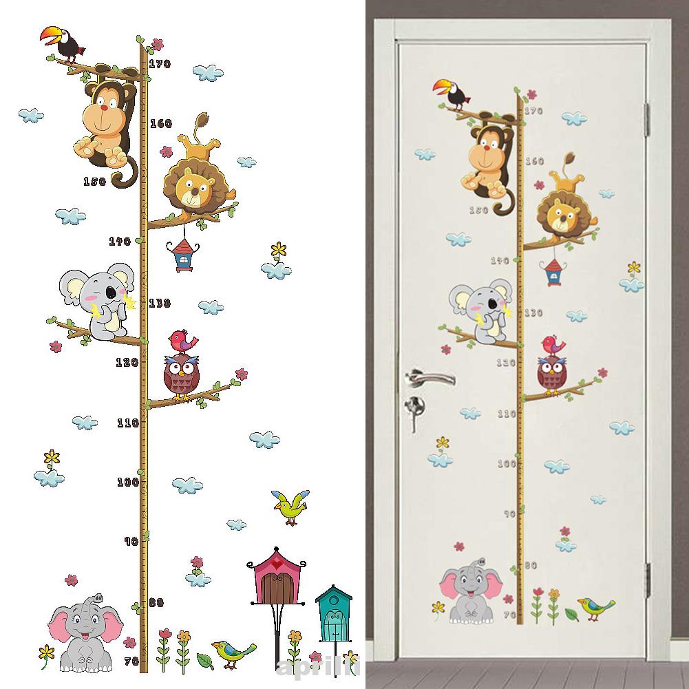 Wall Sticker Cartoon Height Art Home Decor Measure Zoo Kids Rooms Growth Chart