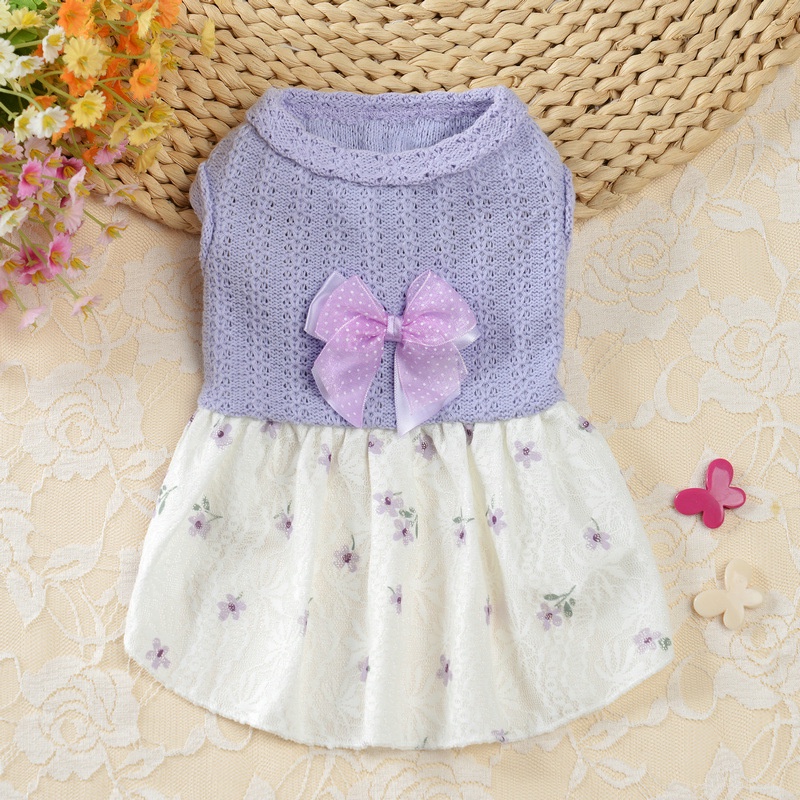 Đầm Sweater Thiết Kế Thắt Nơ Xinh Xắn Thời Trang Cho Thú Cưng 27 Tuổi