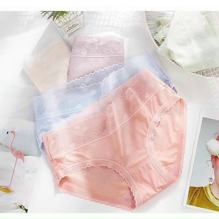 Quần lót nữ lụa băng tàng hình - quần lót tàng hình cạp ren hoạ tiết - Moon Underwear