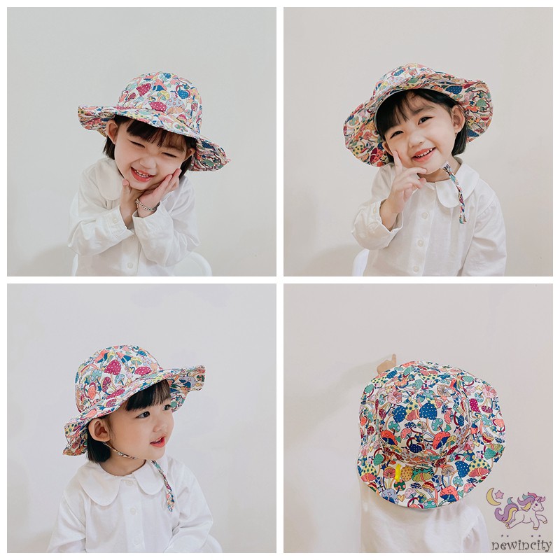 Nón Bucket Hoạ Tiết Hoạt Hình Phong Cách Hàn Quốc Thời Trang Cho Bé