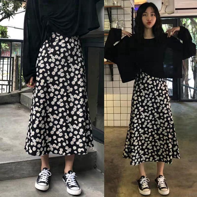 Chân Váy Dài Họa Tiết Hoa Nữ Tính