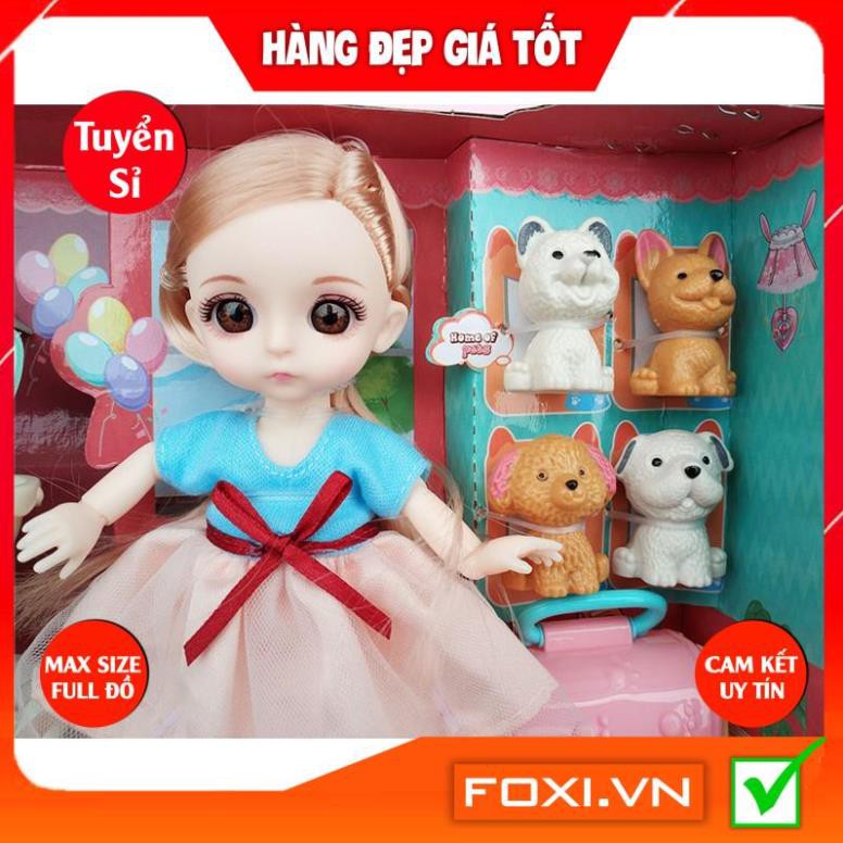 Búp Bê công chúa 3D chibi-Dreamy Foxi giao ngẫu nhiên kèm phụ kiện váy dạ hội-thú cưng-xe đẩy-Đồ chơi bé gái