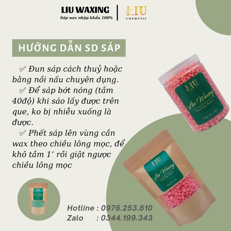 [FREE SHIP] COMBO WAX LÔNG TIẾT KIỆM 100GR SÁP WAX + 50ML MỠ TRĂN TRIỆT LÔNG NGUYÊN CHẤT LIU COSMETIC