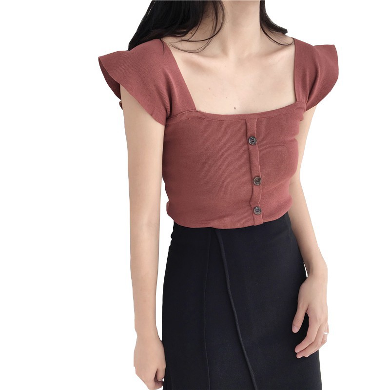 Sale 70% Áo Kiểu Camisole Màu Trơn Đơn Giản, Giá gốc 87,000 đ - 91B48