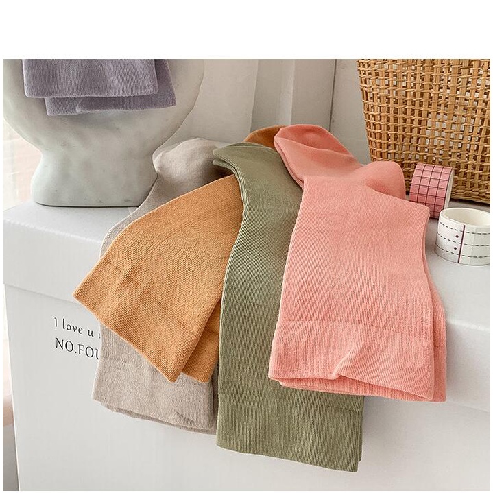 Đôi vớ WAFNHA D630 bằng cotton mềm mại màu sắc kẹo ngọt đáng yêu dành cho nữ