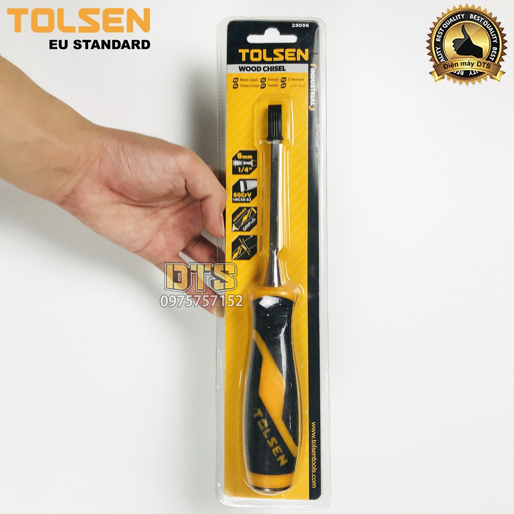 Đục gỗ mũi dẹt cầm tay chuẩn công nghiệp TOLSEN 6mm (1/4 inch) - Tiêu chuẩn xuất khẩu Châu Âu