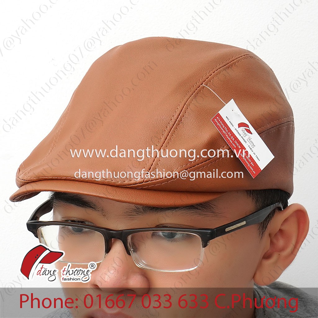 Mũ nón bere beret mu nồi da Nam HÌNH + CLIP THẬT