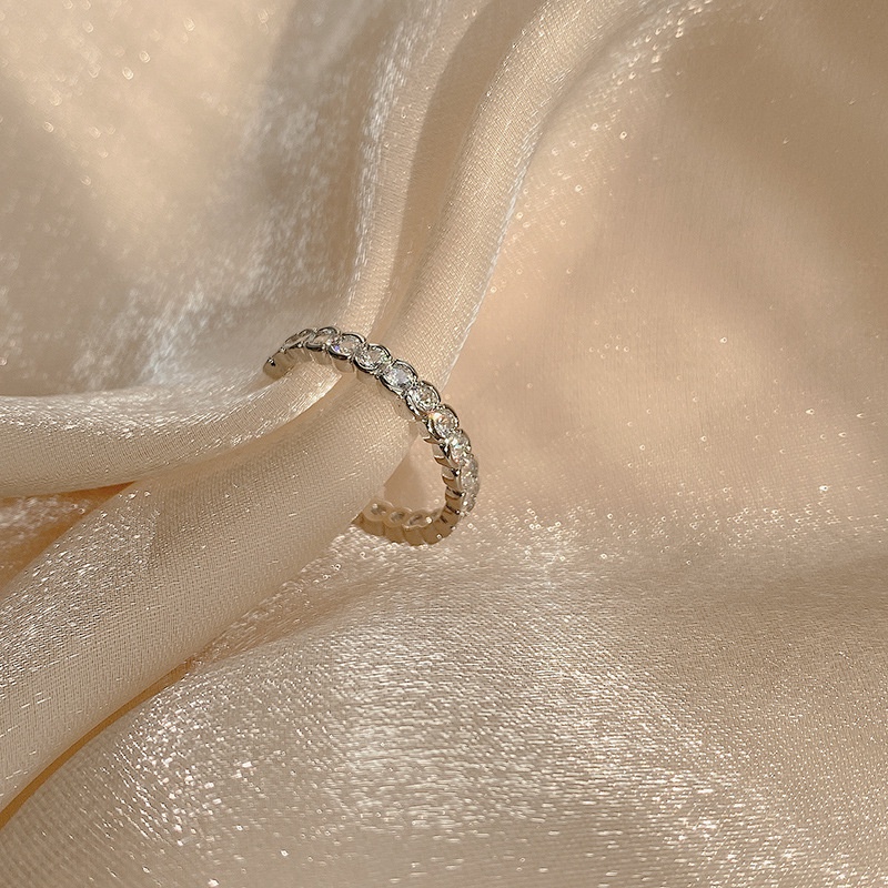 Nhẫn nữ sáng bóng sang trọng Hàn Quốc Nhẫn nữ Zircon mở