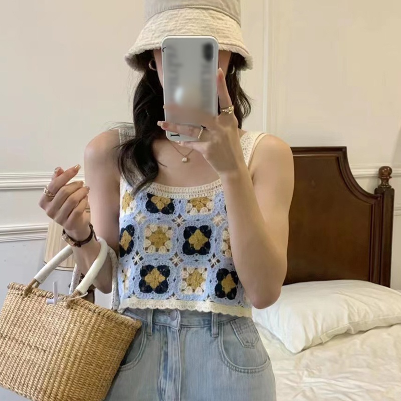Brroa Áo Dệt Kim Sát Nách Cổ Xẻ Tà In Họa Tiết Hoa Thời Trang Cho Nữ
