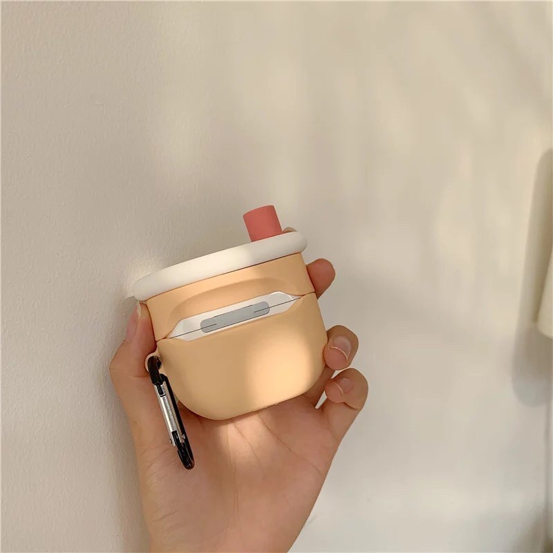 Vỏ Bảo Vệ Hộp Đựng Tai Nghe Airpods Bằng Silicon Hình Boba Vui Nhộn