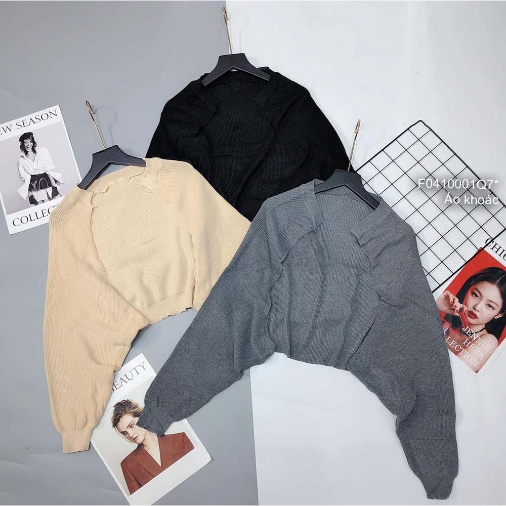 Áo khoác len croptop tay cánh dơi