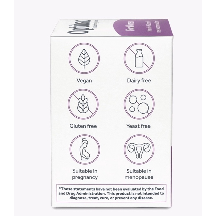 Men vi sinh Optibac probiotics for women tím 30 viên, 90 viên
