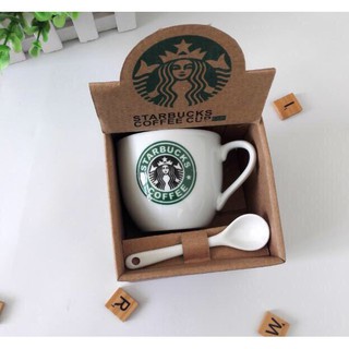 Ly sứ Starbuck Coffe tặng kèm muỗng sứ