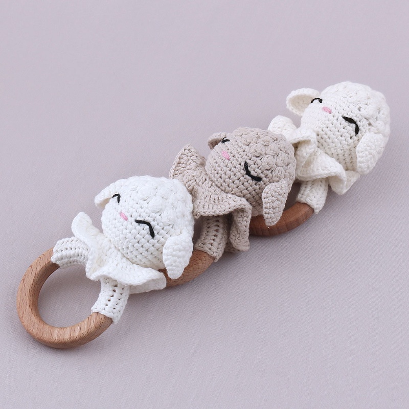 Vòng Đeo Tay Lục Lạc Đan Len Cotton Mềm Mại Giúp Bé Mọc Răng