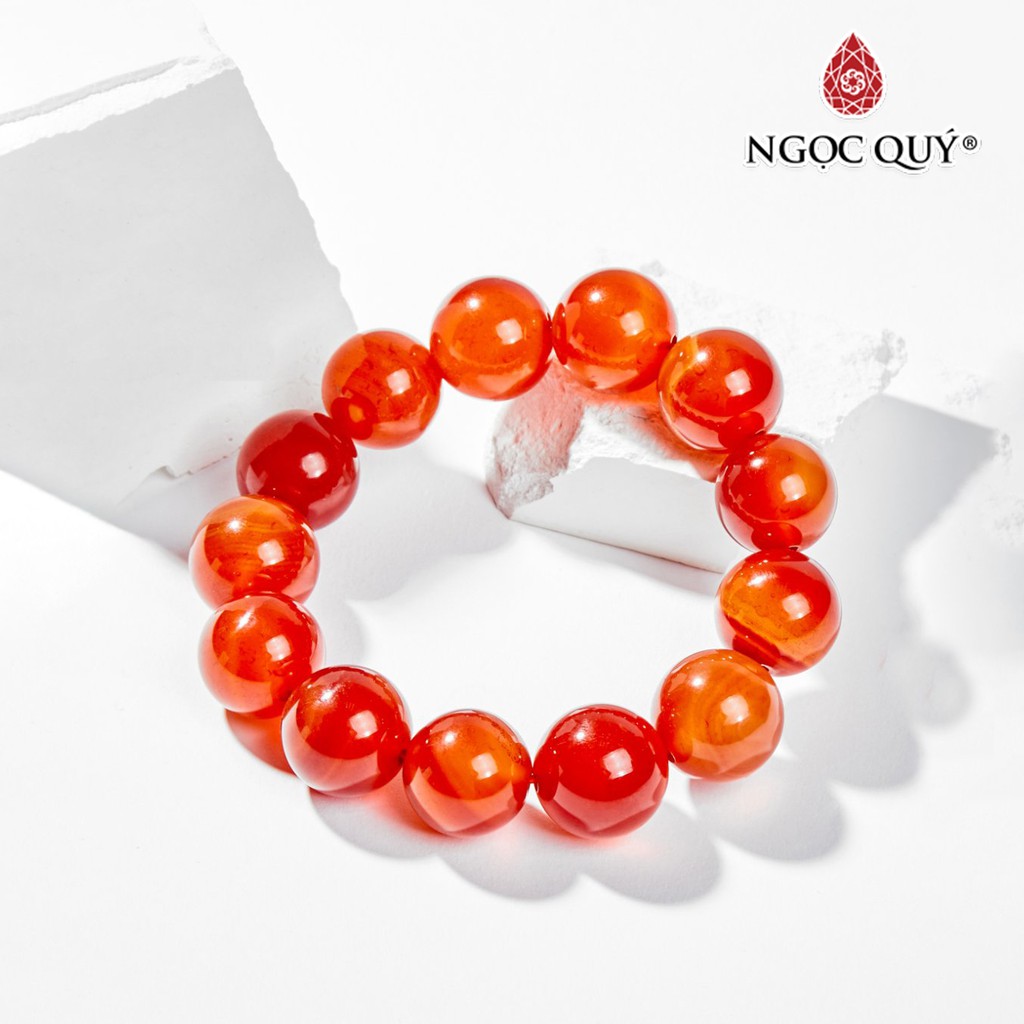 Vòng Tay Nam Mã Não Đỏ size hạt 18mm - Ngọc Quý