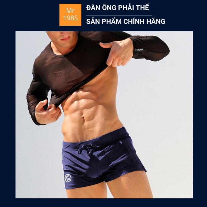 Quần bơi boxer nam có dây kéo dọc túi quần thời trang đi biển đi bơi có cỡ lớn cho Bear Mr1985 MR12