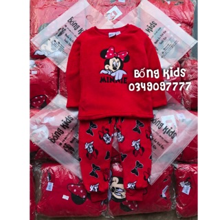 Bộ nỉ lông bé gái minnie đỏ primark
