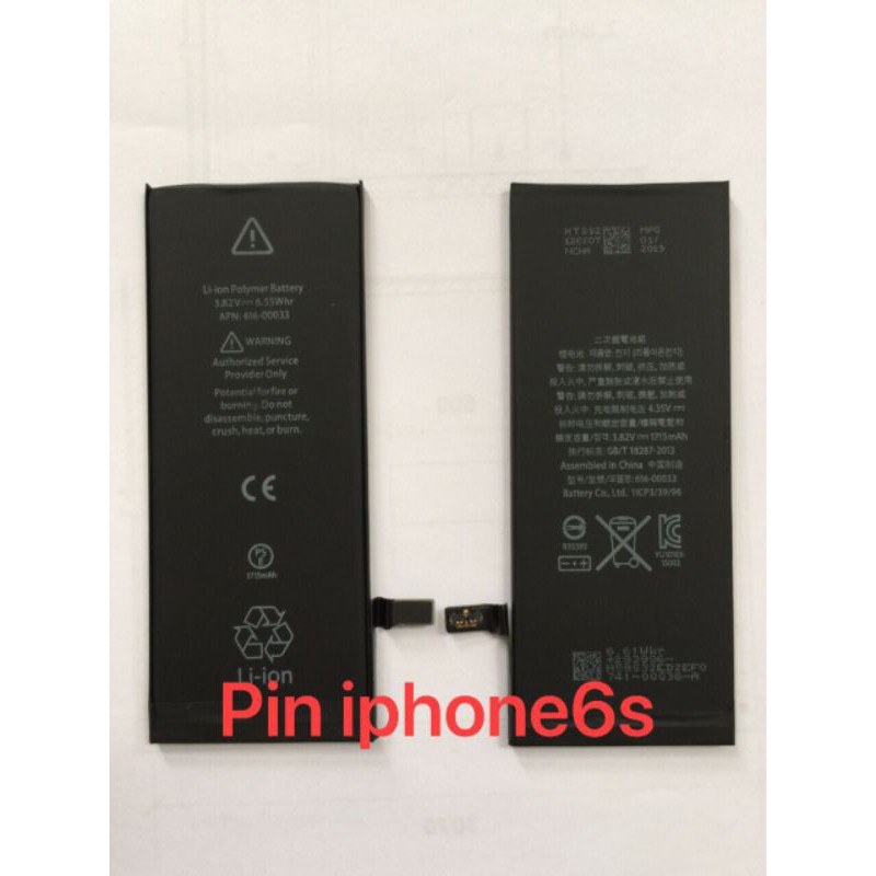 Pin xịn ĐT táo 6s bảo hành 3 tháng đổi mới