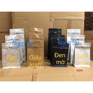 1kg túi zip 8 cạnh đáy vuông pocket khoá nhật 5 màu