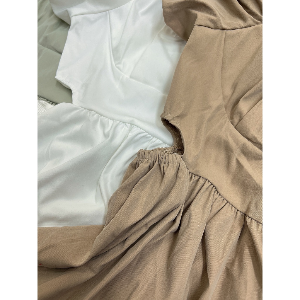 [Ảnh thật/Video] Váy cổ vuông hở eo chất thô mềm - 29feb.closet - V23