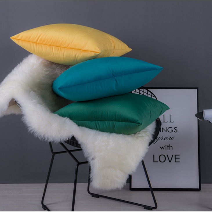 Gối sofa gối tựa lưng văn phòng gối vuông gối vải nhung cao cấp gối tựa lưng trang trí sofa size 45x45