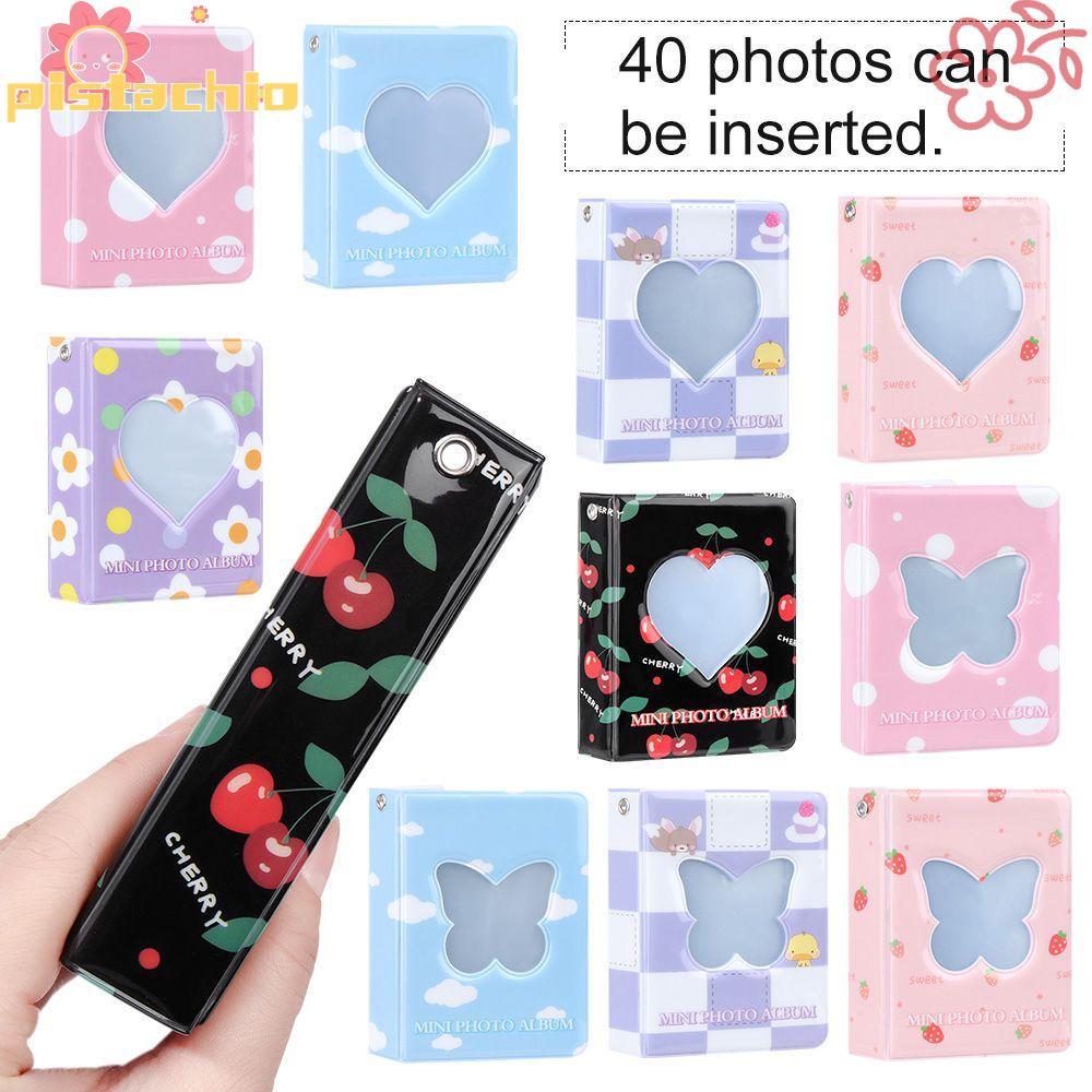 Album ảnh đóng gáy mini khoét lỗ rỗng hình trái tim tình yêu họa tiết hoạt hình dùng đựng danh thiếp/biên lai/hình ảnh